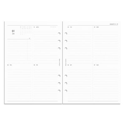 2024 Dated Planner Inserts | Vertical Weekly Lined | Monday Start