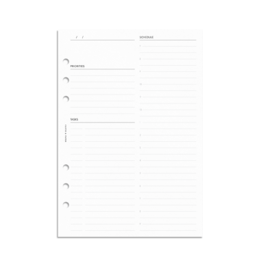 Undated Daily Planner Inserts | Refreshed Layout